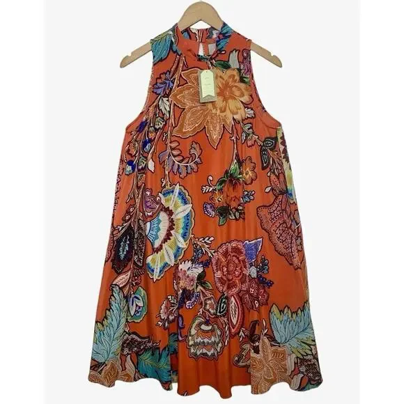 Anthropologie Maeve Larkhill 100% Silk Trapeze Dress Womens Size Small NWT $145 - Picture 4 of 15